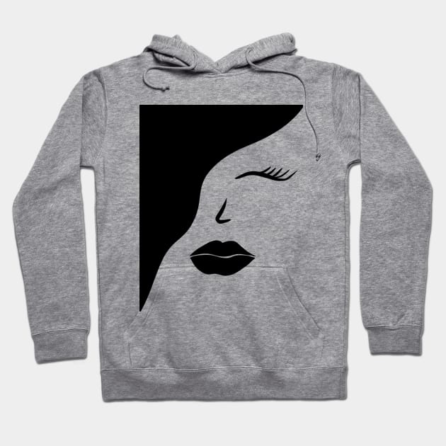 black and white half beauty face Hoodie by Spinkly